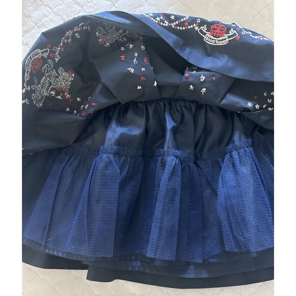 Kinloch Anderson Scotland Girls Blue Embellished Beaded Embroidered Size 7 Skirt - Picture 3 of 10